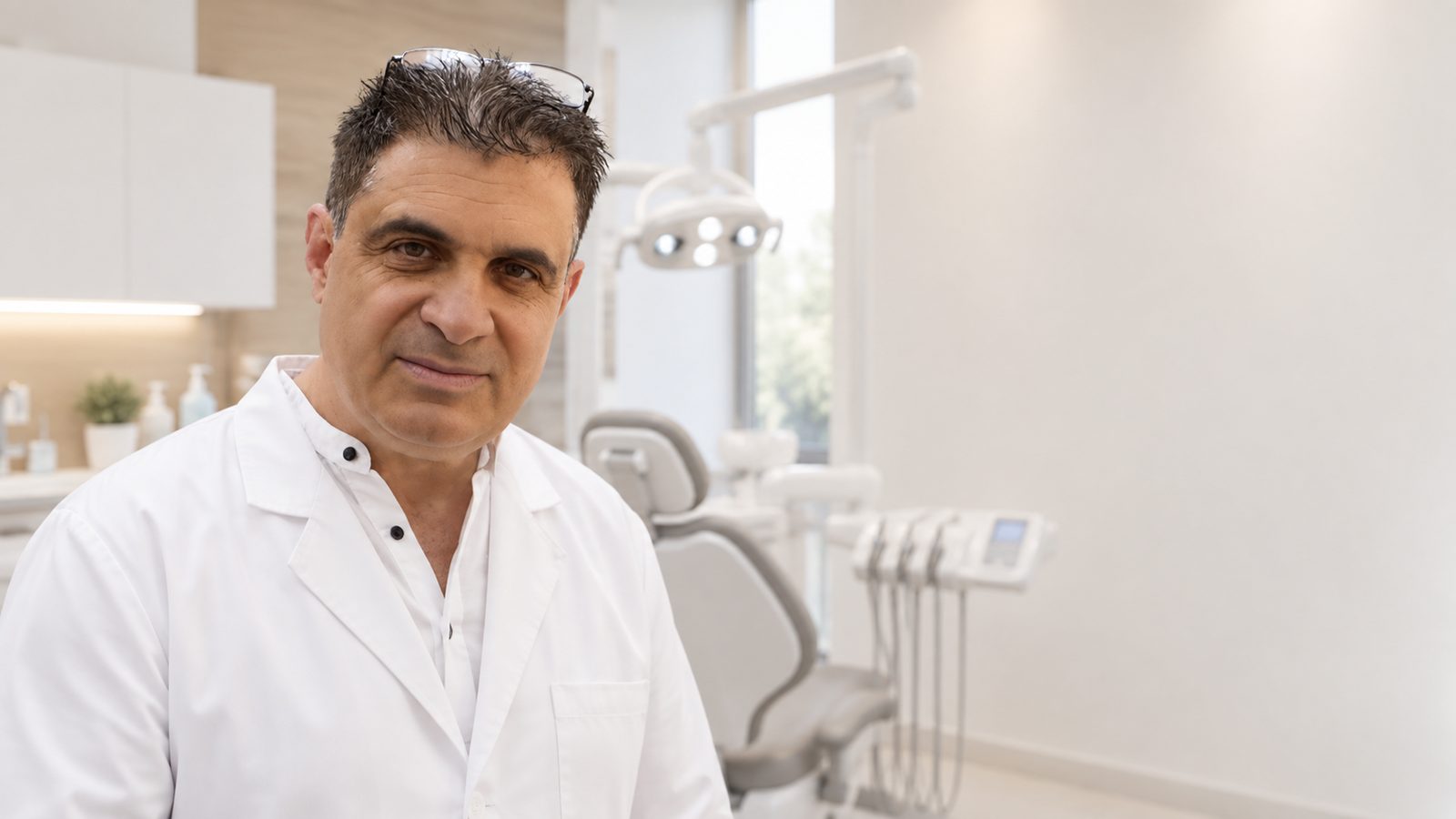 ד"ר דורון קוטר בחדר טיפולים במרפאת קיימא דנט